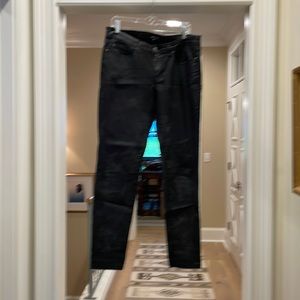 Eileen Fisher black waxed jeans